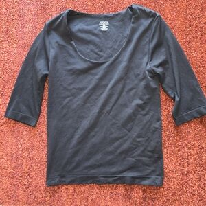 French Connection Black Fitted Shapewear T-Shirt